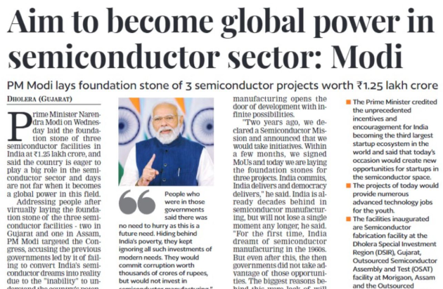 PM Modi: India Will Soon Become a Global Semiconductor Power
